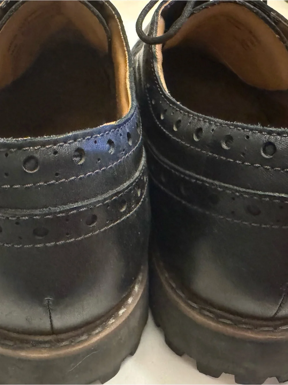 Clarks Black Leather Brogue Derby Shoes